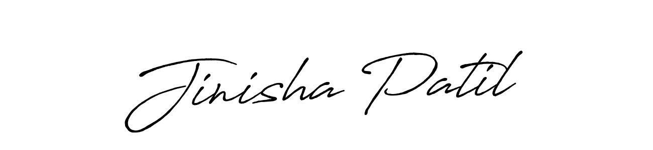 Create a beautiful signature design for name Jinisha Patil. With this signature (Antro_Vectra_Bolder) fonts, you can make a handwritten signature for free. Jinisha Patil signature style 7 images and pictures png