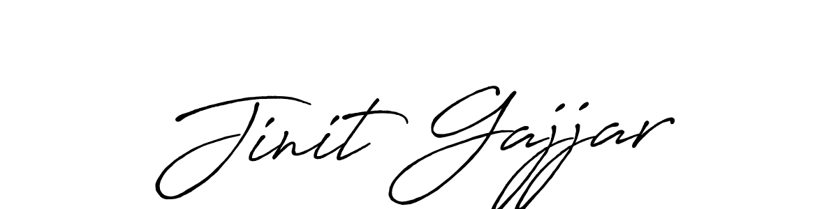 Use a signature maker to create a handwritten signature online. With this signature software, you can design (Antro_Vectra_Bolder) your own signature for name Jinit Gajjar. Jinit Gajjar signature style 7 images and pictures png