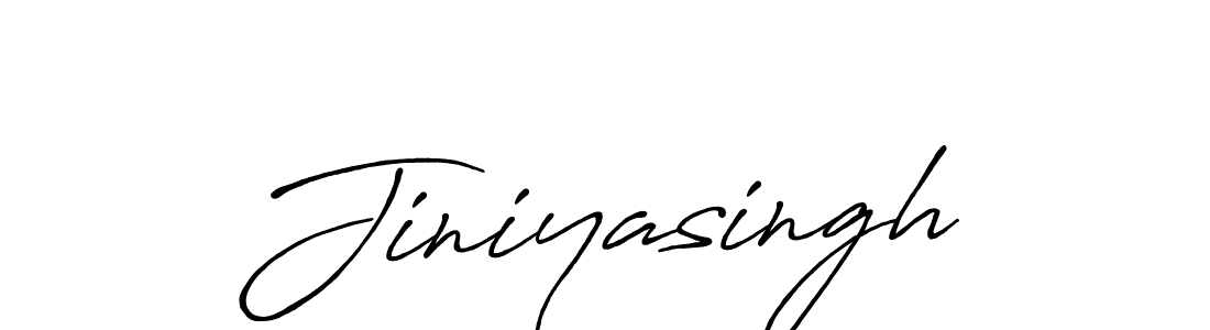 Make a beautiful signature design for name Jiniyasingh. With this signature (Antro_Vectra_Bolder) style, you can create a handwritten signature for free. Jiniyasingh signature style 7 images and pictures png