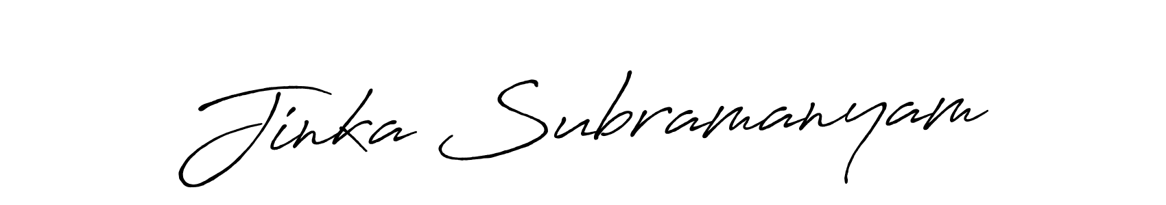 Make a beautiful signature design for name Jinka Subramanyam. With this signature (Antro_Vectra_Bolder) style, you can create a handwritten signature for free. Jinka Subramanyam signature style 7 images and pictures png