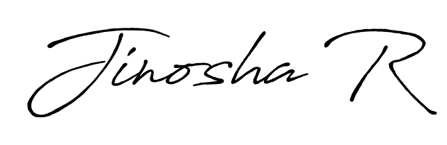 Practice writing Jinosha R with the flow of Antro_Vectra_Bolder lettering. A fantastic source of inspiration for developing your personal signature style. Jinosha R signature style 7 images and pictures png