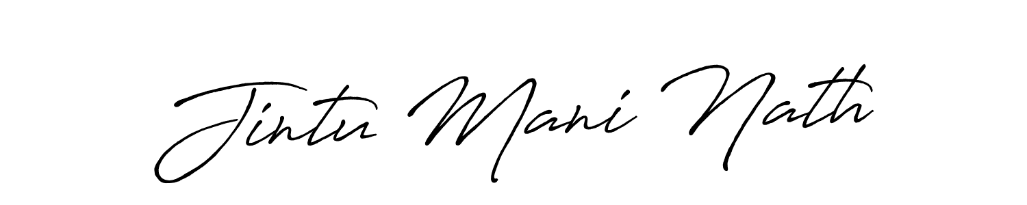 Similarly Antro_Vectra_Bolder is the best handwritten signature design. Signature creator online .You can use it as an online autograph creator for name Jintu Mani Nath. Jintu Mani Nath signature style 7 images and pictures png
