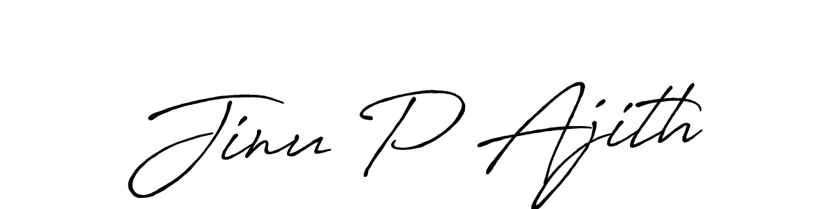 Also You can easily find your signature by using the search form. We will create Jinu P Ajith name handwritten signature images for you free of cost using Antro_Vectra_Bolder sign style. Jinu P Ajith signature style 7 images and pictures png