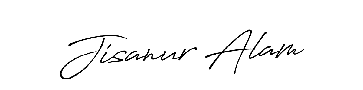 How to make Jisanur Alam name signature. Use Antro_Vectra_Bolder style for creating short signs online. This is the latest handwritten sign. Jisanur Alam signature style 7 images and pictures png