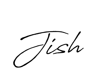 Use a signature maker to create a handwritten signature online. With this signature software, you can design (Antro_Vectra_Bolder) your own signature for name Jish. Jish signature style 7 images and pictures png