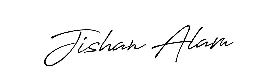 Create a beautiful signature design for name Jishan Alam. With this signature (Antro_Vectra_Bolder) fonts, you can make a handwritten signature for free. Jishan Alam signature style 7 images and pictures png