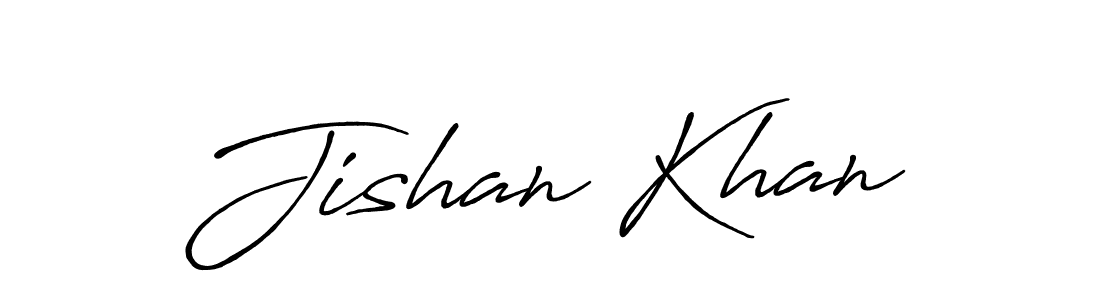 Create a beautiful signature design for name Jishan Khan. With this signature (Antro_Vectra_Bolder) fonts, you can make a handwritten signature for free. Jishan Khan signature style 7 images and pictures png