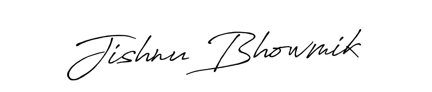 Jishnu Bhowmik stylish signature style. Best Handwritten Sign (Antro_Vectra_Bolder) for my name. Handwritten Signature Collection Ideas for my name Jishnu Bhowmik. Jishnu Bhowmik signature style 7 images and pictures png