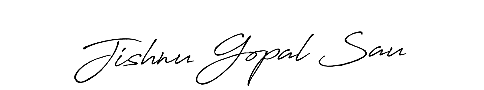 How to make Jishnu Gopal Sau signature? Antro_Vectra_Bolder is a professional autograph style. Create handwritten signature for Jishnu Gopal Sau name. Jishnu Gopal Sau signature style 7 images and pictures png