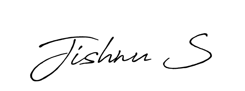 Design your own signature with our free online signature maker. With this signature software, you can create a handwritten (Antro_Vectra_Bolder) signature for name Jishnu S. Jishnu S signature style 7 images and pictures png