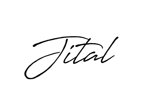 Use a signature maker to create a handwritten signature online. With this signature software, you can design (Antro_Vectra_Bolder) your own signature for name Jital. Jital signature style 7 images and pictures png