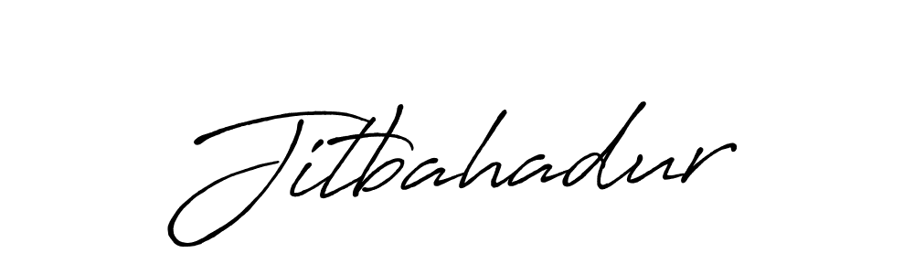 Make a beautiful signature design for name Jitbahadur. With this signature (Antro_Vectra_Bolder) style, you can create a handwritten signature for free. Jitbahadur signature style 7 images and pictures png