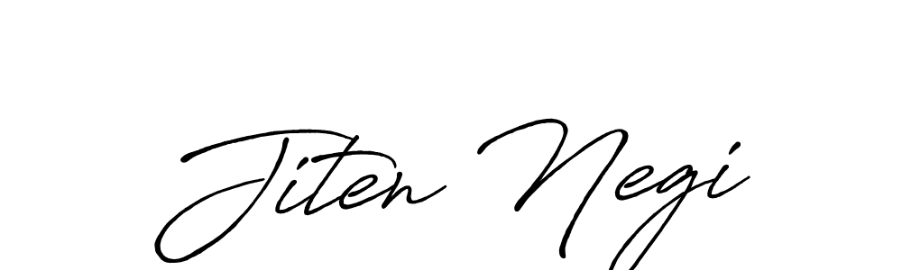 Make a beautiful signature design for name Jiten Negi. With this signature (Antro_Vectra_Bolder) style, you can create a handwritten signature for free. Jiten Negi signature style 7 images and pictures png