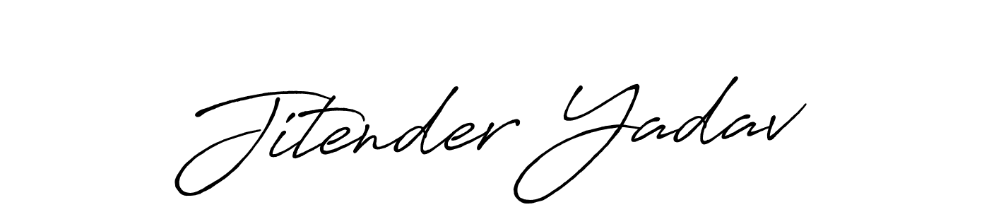 Design your own signature with our free online signature maker. With this signature software, you can create a handwritten (Antro_Vectra_Bolder) signature for name Jitender Yadav. Jitender Yadav signature style 7 images and pictures png