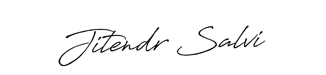 Create a beautiful signature design for name Jitendr Salvi. With this signature (Antro_Vectra_Bolder) fonts, you can make a handwritten signature for free. Jitendr Salvi signature style 7 images and pictures png