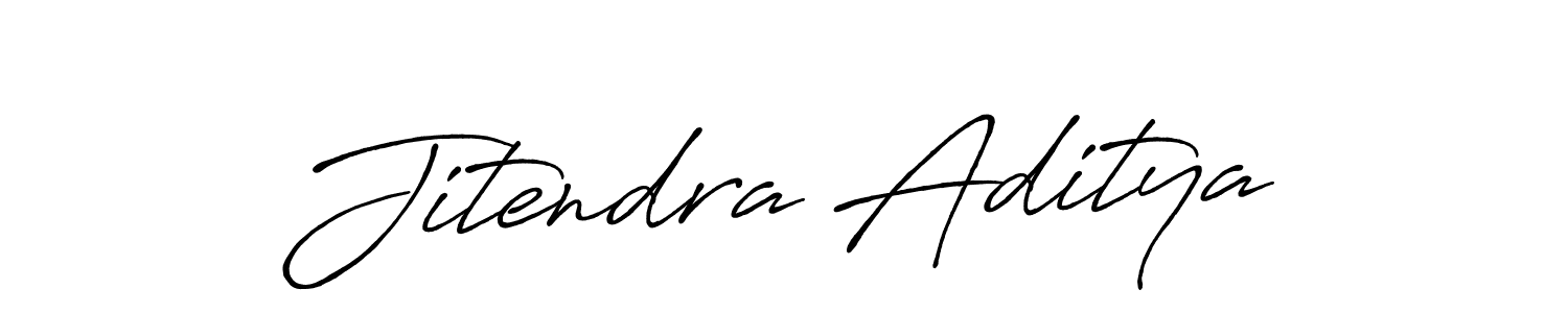 How to make Jitendra Aditya name signature. Use Antro_Vectra_Bolder style for creating short signs online. This is the latest handwritten sign. Jitendra Aditya signature style 7 images and pictures png