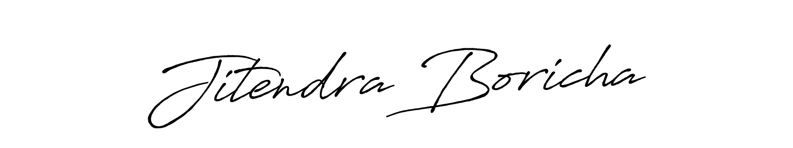 Make a beautiful signature design for name Jitendra Boricha. With this signature (Antro_Vectra_Bolder) style, you can create a handwritten signature for free. Jitendra Boricha signature style 7 images and pictures png