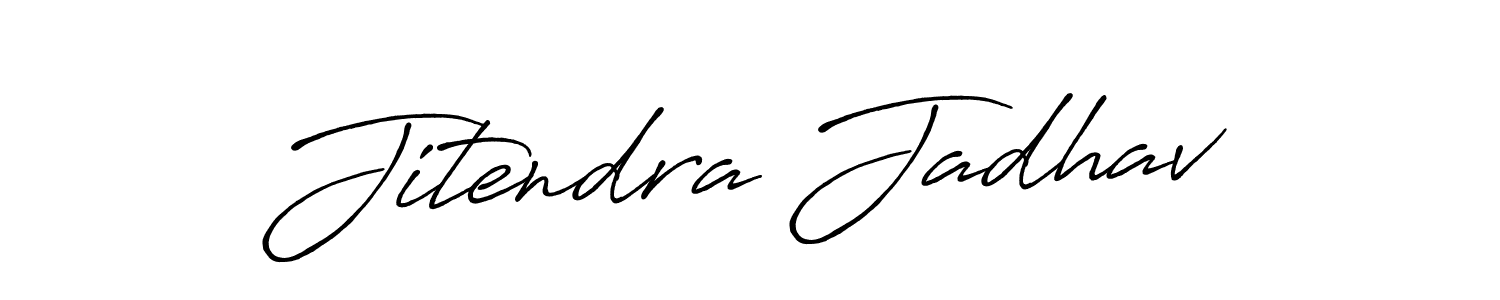 Make a beautiful signature design for name Jitendra Jadhav. With this signature (Antro_Vectra_Bolder) style, you can create a handwritten signature for free. Jitendra Jadhav signature style 7 images and pictures png