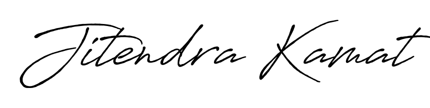 The Antro_Vectra_Bolder font transforms the name Jitendra Kamat into an executive sign with sharp precision and distinguished character. Jitendra Kamat signature style 7 images and pictures png