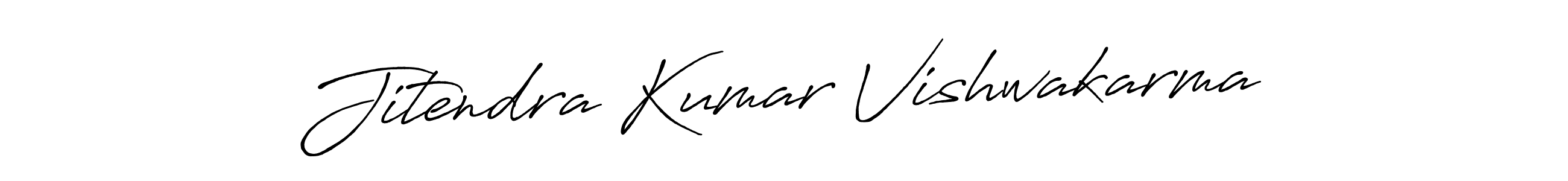 Create a beautiful signature design for name Jitendra Kumar Vishwakarma. With this signature (Antro_Vectra_Bolder) fonts, you can make a handwritten signature for free. Jitendra Kumar Vishwakarma signature style 7 images and pictures png