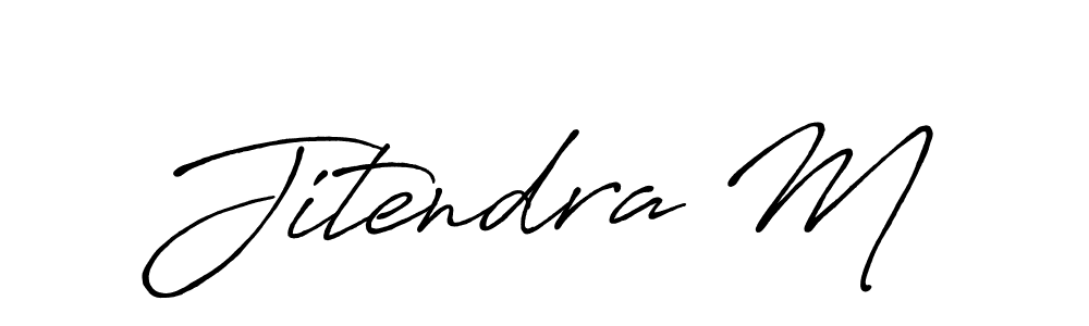 Jitendra M stylish signature style. Best Handwritten Sign (Antro_Vectra_Bolder) for my name. Handwritten Signature Collection Ideas for my name Jitendra M. Jitendra M signature style 7 images and pictures png