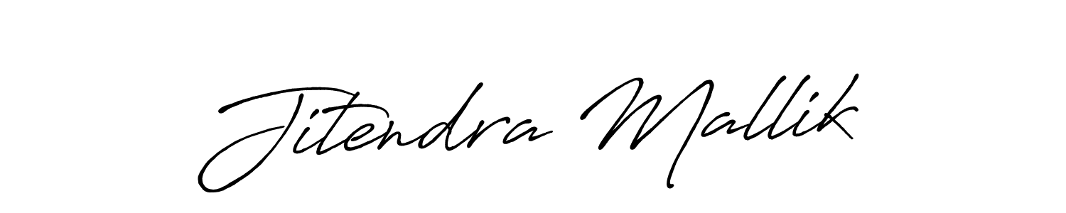 How to make Jitendra Mallik name signature. Use Antro_Vectra_Bolder style for creating short signs online. This is the latest handwritten sign. Jitendra Mallik signature style 7 images and pictures png