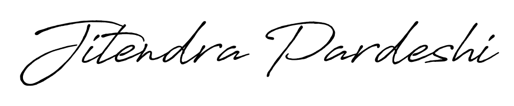 The Antro_Vectra_Bolder typeface gives name Jitendra Pardeshi a refined look. Suitable for certificates, diplomas, and official verification. Jitendra Pardeshi signature style 7 images and pictures png