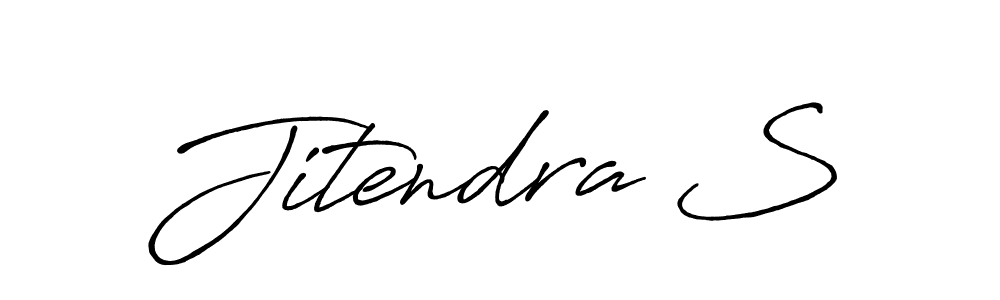 How to make Jitendra S name signature. Use Antro_Vectra_Bolder style for creating short signs online. This is the latest handwritten sign. Jitendra S signature style 7 images and pictures png