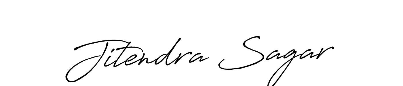 How to make Jitendra Sagar name signature. Use Antro_Vectra_Bolder style for creating short signs online. This is the latest handwritten sign. Jitendra Sagar signature style 7 images and pictures png