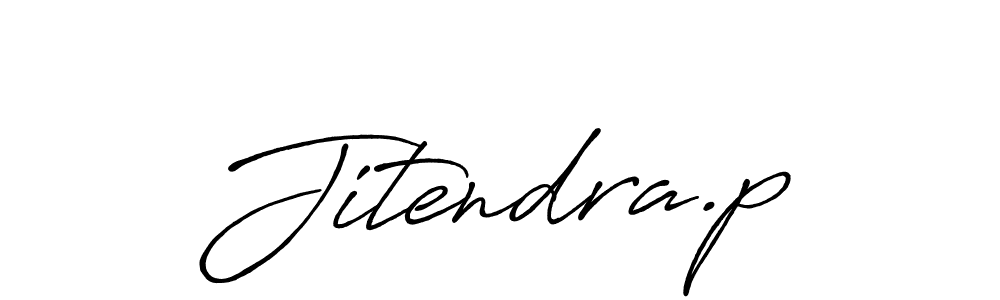 Use a signature maker to create a handwritten signature online. With this signature software, you can design (Antro_Vectra_Bolder) your own signature for name Jitendra.p. Jitendra.p signature style 7 images and pictures png