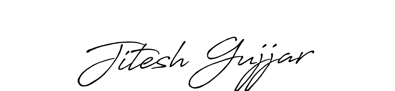 Also we have Jitesh Gujjar name is the best signature style. Create professional handwritten signature collection using Antro_Vectra_Bolder autograph style. Jitesh Gujjar signature style 7 images and pictures png