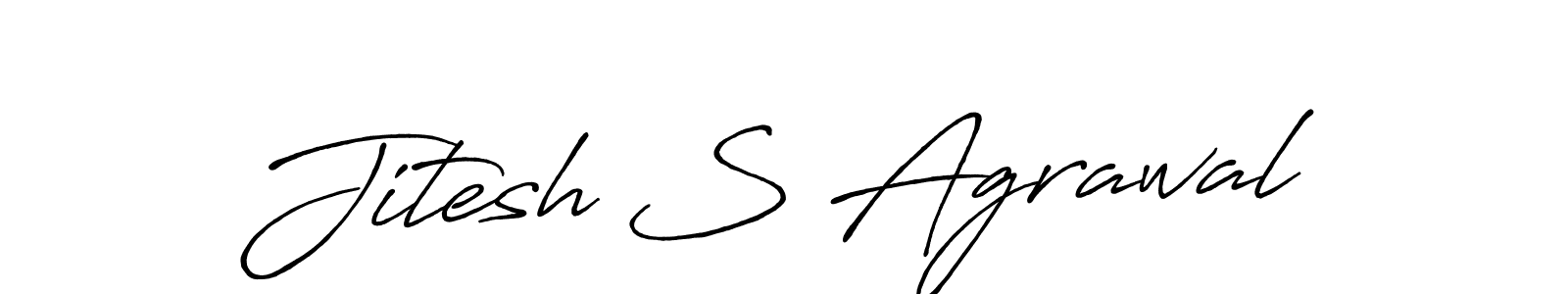 Make a beautiful signature design for name Jitesh S Agrawal. With this signature (Antro_Vectra_Bolder) style, you can create a handwritten signature for free. Jitesh S Agrawal signature style 7 images and pictures png