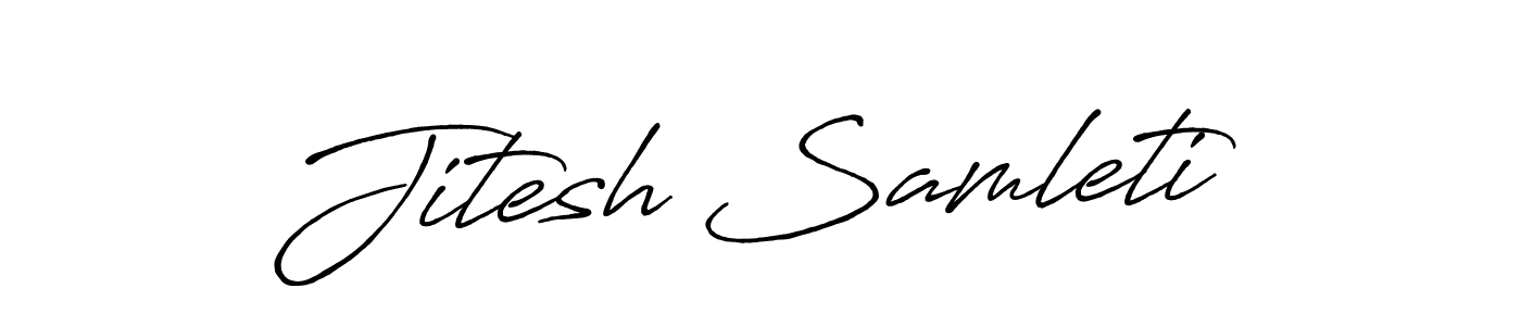 Design your own signature with our free online signature maker. With this signature software, you can create a handwritten (Antro_Vectra_Bolder) signature for name Jitesh Samleti. Jitesh Samleti signature style 7 images and pictures png