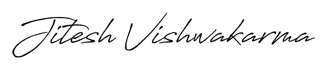Create your official email sign-off with Jitesh Vishwakarma name in Antro_Vectra_Bolder style. Crisp, clean, and perfectly legible across all screens. Jitesh Vishwakarma signature style 7 images and pictures png