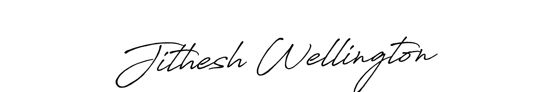 Create a beautiful signature design for name Jithesh Wellington. With this signature (Antro_Vectra_Bolder) fonts, you can make a handwritten signature for free. Jithesh Wellington signature style 7 images and pictures png
