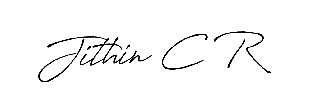How to make Jithin C R name signature. Use Antro_Vectra_Bolder style for creating short signs online. This is the latest handwritten sign. Jithin C R signature style 7 images and pictures png