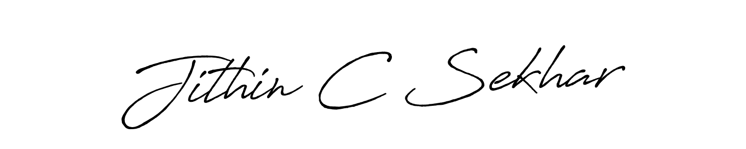 Make a beautiful signature design for name Jithin C Sekhar. With this signature (Antro_Vectra_Bolder) style, you can create a handwritten signature for free. Jithin C Sekhar signature style 7 images and pictures png