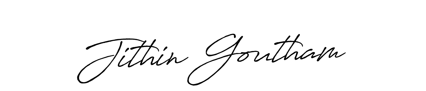 if you are searching for the best signature style for your name Jithin Goutham. so please give up your signature search. here we have designed multiple signature styles  using Antro_Vectra_Bolder. Jithin Goutham signature style 7 images and pictures png