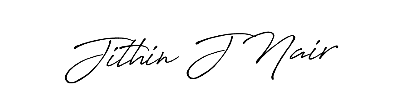 Also we have Jithin J Nair name is the best signature style. Create professional handwritten signature collection using Antro_Vectra_Bolder autograph style. Jithin J Nair signature style 7 images and pictures png