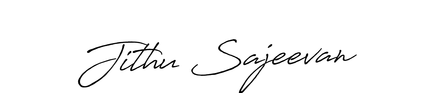 Jithu Sajeevan stylish signature style. Best Handwritten Sign (Antro_Vectra_Bolder) for my name. Handwritten Signature Collection Ideas for my name Jithu Sajeevan. Jithu Sajeevan signature style 7 images and pictures png