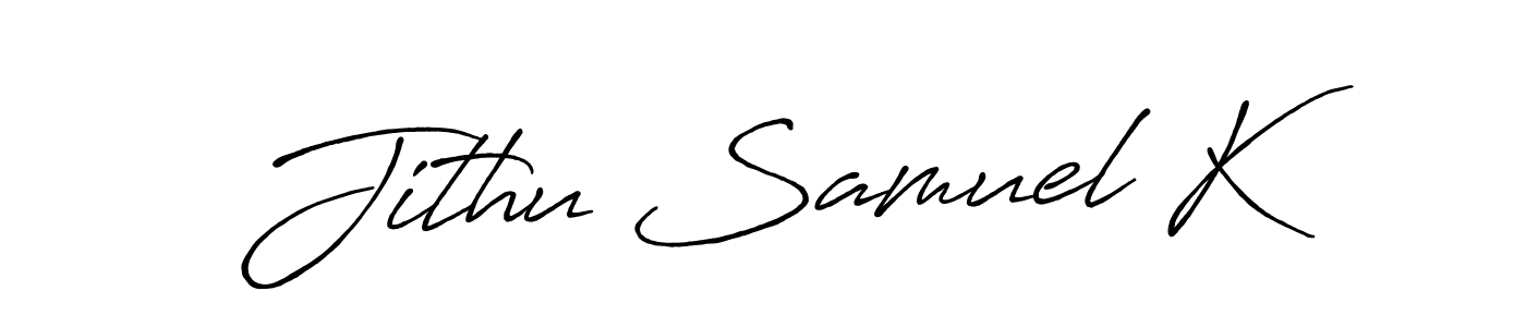 Also we have Jithu Samuel K name is the best signature style. Create professional handwritten signature collection using Antro_Vectra_Bolder autograph style. Jithu Samuel K signature style 7 images and pictures png