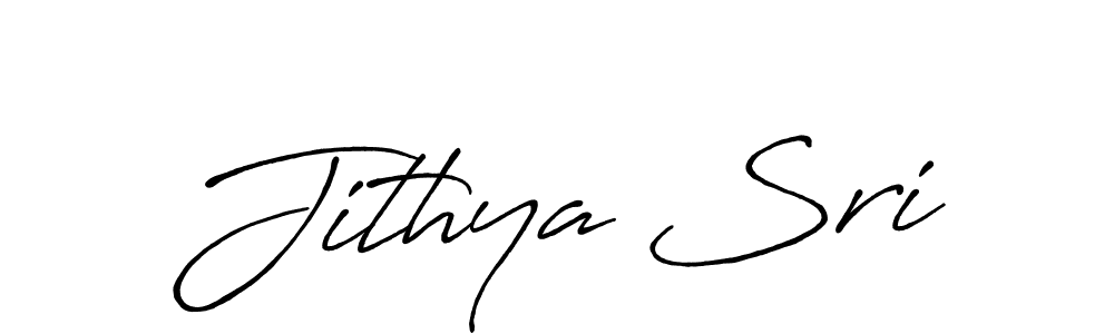 Create a beautiful signature design for name Jithya Sri. With this signature (Antro_Vectra_Bolder) fonts, you can make a handwritten signature for free. Jithya Sri signature style 7 images and pictures png