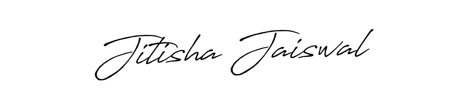 Jitisha Jaiswal stylish signature style. Best Handwritten Sign (Antro_Vectra_Bolder) for my name. Handwritten Signature Collection Ideas for my name Jitisha Jaiswal. Jitisha Jaiswal signature style 7 images and pictures png