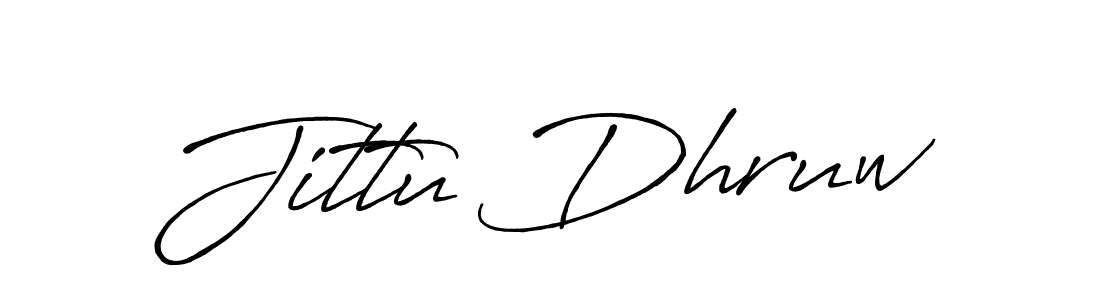 Make a beautiful signature design for name Jittu Dhruw. With this signature (Antro_Vectra_Bolder) style, you can create a handwritten signature for free. Jittu Dhruw signature style 7 images and pictures png