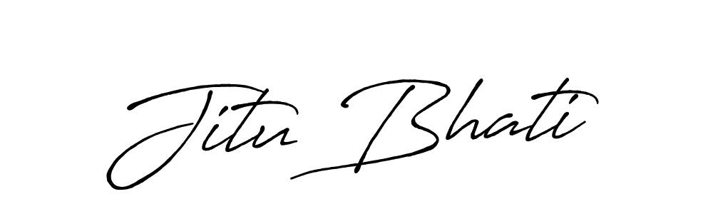 Make a beautiful signature design for name Jitu Bhati. With this signature (Antro_Vectra_Bolder) style, you can create a handwritten signature for free. Jitu Bhati signature style 7 images and pictures png