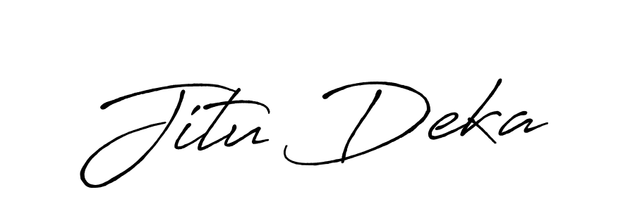 Jitu Deka stylish signature style. Best Handwritten Sign (Antro_Vectra_Bolder) for my name. Handwritten Signature Collection Ideas for my name Jitu Deka. Jitu Deka signature style 7 images and pictures png