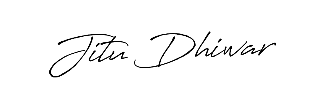 Also we have Jitu Dhiwar name is the best signature style. Create professional handwritten signature collection using Antro_Vectra_Bolder autograph style. Jitu Dhiwar signature style 7 images and pictures png