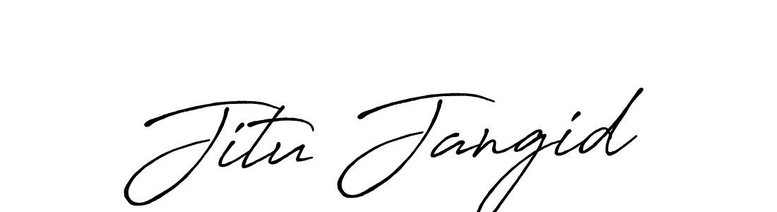 Jitu Jangid stylish signature style. Best Handwritten Sign (Antro_Vectra_Bolder) for my name. Handwritten Signature Collection Ideas for my name Jitu Jangid. Jitu Jangid signature style 7 images and pictures png