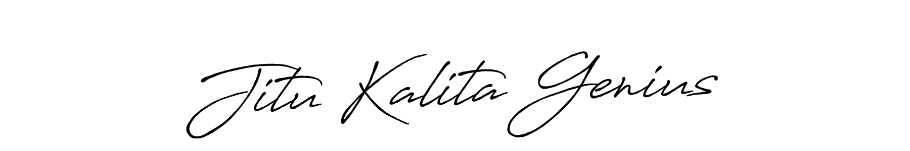 How to make Jitu Kalita Genius signature? Antro_Vectra_Bolder is a professional autograph style. Create handwritten signature for Jitu Kalita Genius name. Jitu Kalita Genius signature style 7 images and pictures png