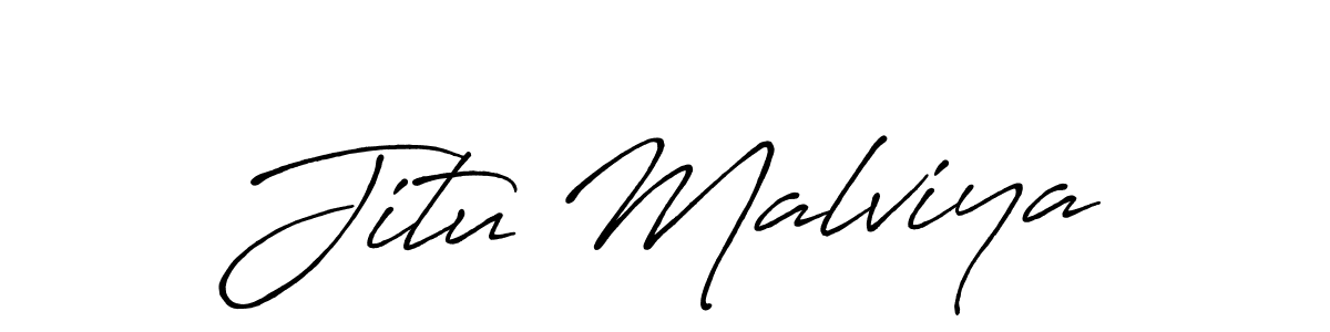 How to make Jitu Malviya name signature. Use Antro_Vectra_Bolder style for creating short signs online. This is the latest handwritten sign. Jitu Malviya signature style 7 images and pictures png